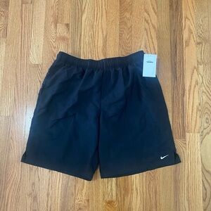 Nike Swim Lap 9" Men's Large Swimsuit Volley Black Short Trunk